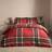 OHS Traditional Christmas Check Duvet Cover Red, Green (200x135cm)