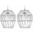 firstchoicelighting Beaded Chrome/Clear Pendant Lamp 18.5cm 2pcs