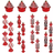 Candy Cane Design Red/White Christmas Tree Ornament 5cm 20pcs