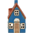 Ib Laursen Ceramic House Blue/Brown Fyrfadsstage 16cm