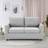 YODOLLA 2 Seater Upholstered Loveseat Grey Sofa 136cm 2 Seater