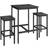 Vasagle Ekho Black Barbord 60x60cm 3st