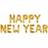 PartyDeco Text & Theme Balloons Happy New Year Gold