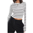 ASOS DESIGN Long Sleeve Crew Neck Striped Knit Top - White