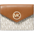 Michael Kors Carmen Medium Logo and Leather Tri Fold Envelope Wallet - Vanilla/Acorn