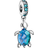 Pandora Murano Sea Turtle Dangle Charm - Silver/Blue/Transparent