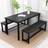 Latitude Run Aleyssa 4 Black Dining Set 60x110cm 3pcs