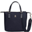 Tommy Hilfiger Signature Tote Bag With Zipper - Space Blue