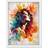 ARTERY8 Woman With Synesthesia Listening To Rainbow White Framed Art 21x29.7cm