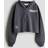 H&M Croppad Huvtröja Med Tryckt Motiv - Grå/Powerpuffpinglorna