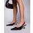 Simmi London June Pointed Slingback Kitten Heels - Black Patent