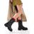 Off The Hook Heel Mid Calf Boots - Black