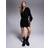 In The Style Cable Knitted Diamante Button Mini Dress - Black