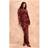 PrettyLittleThing Floral Devore Long Sleeve Maxi Dress - Red