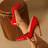 Shein Mirror Glossy Material Stiletto Heel - Red