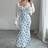 Shein Ditsy Floral Ruffle Long Dress - Fish-Tail Hem