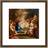 ARTERY8 Conca Adoration Shepherds Biblical Nativity Brown Framed Art 20.3x20.3cm