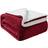 Aspire Homeware Sherpa Fleece Reversible Blankets Red (240x200cm)