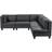 Beliani Modern Modular 5 Seater Upholstered Faux Leather Black Sofa 228cm 5 Seater