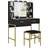 Homcom Makeup Vanity Black/Gold Dressing Table 45x90cm