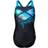 Arena Girl's Multi Pixels Swim Pro Back Swimsuit - Black/Turquoise