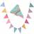 Shein 4M-12 Flag Vintage Colorful Jute Linen Pennant Banner