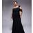 Goddiva One Shoulder Satin Band Maxi Dress - Black