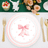 Shein Pink Bow Cartoon Pattern Disposable Paper Plate 7/9 Inch