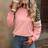 Shein Leopard Print Raglan Sleeve Sweatshirt - Pink