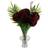 Leaf Red Chrysanthemum Flowers Glass Bubble Vase 95cm H x 60cm W x 60cm D Artificial Plant