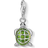 Thomas Sabo Charm Club Tortoise Charm Pendant - Silver/Green