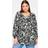 Yours Balloon Sleeve Top In Mono Floral - Multi