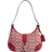 Coach Hamptons Hobo Bag In Signature Textile Jacquard - Silver/Ruby Ivory