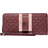 Michael Kors Jet Set Travel Large Signature Logo and Metallic Continental Wallet - Oxblood