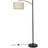 ValueLights Curve Stem Cream/Black Floor Lamp 157.5cm