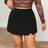 Shein Plus Size Solid Color Mini Skirt - Black