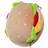Puckator Fast Food Burger Round Plush Travel Pillow Complete Decoration Pillows Orange, Brown