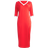 adidas Women's Adicolor Classics 3-Stripes V-Neck Maxi Dress Plus Size - Better Scarlet