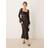 Gina Tricot Sheer Lace Maxi Dress with Fluted Sleeves - Black