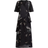 AllSaints Alana Printed Wrap Over Midi Dress - Spell Black