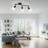 JUST LIGHT Loki Loftlampe 3 Lyskilder Lang Sort Jern Loftplafond