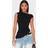 PrettyLittleThing Asymmetric Shoulder Ruched Longline Top - Black