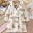 Shein Cartoon Bear Hooded Warm Fleece Robe - Winter