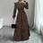 Shein Leopard Print Ruffle Tie Neck Long Sleeve Dress - Elegant