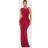 PrettyLittleThing Shape Burgundy Sleeveless Ruched Maxi Dress - Red