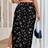 Shein Casual Simple Allover Print Midi Skirt - Plus Size