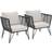 tectake Garden Chair Sundo of 2 Anthracite Outdoor Lounge Set, Table incl. 2 Chairs
