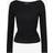 Gina Tricot Soft Touch Boatneck Top - Svart