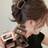 Shein Women's Medium Black White Brown Khaki Square Hair Clips 4 pcs