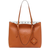 MCM Himmel Shopper In Embossed Logo Medium Bag - Cognac